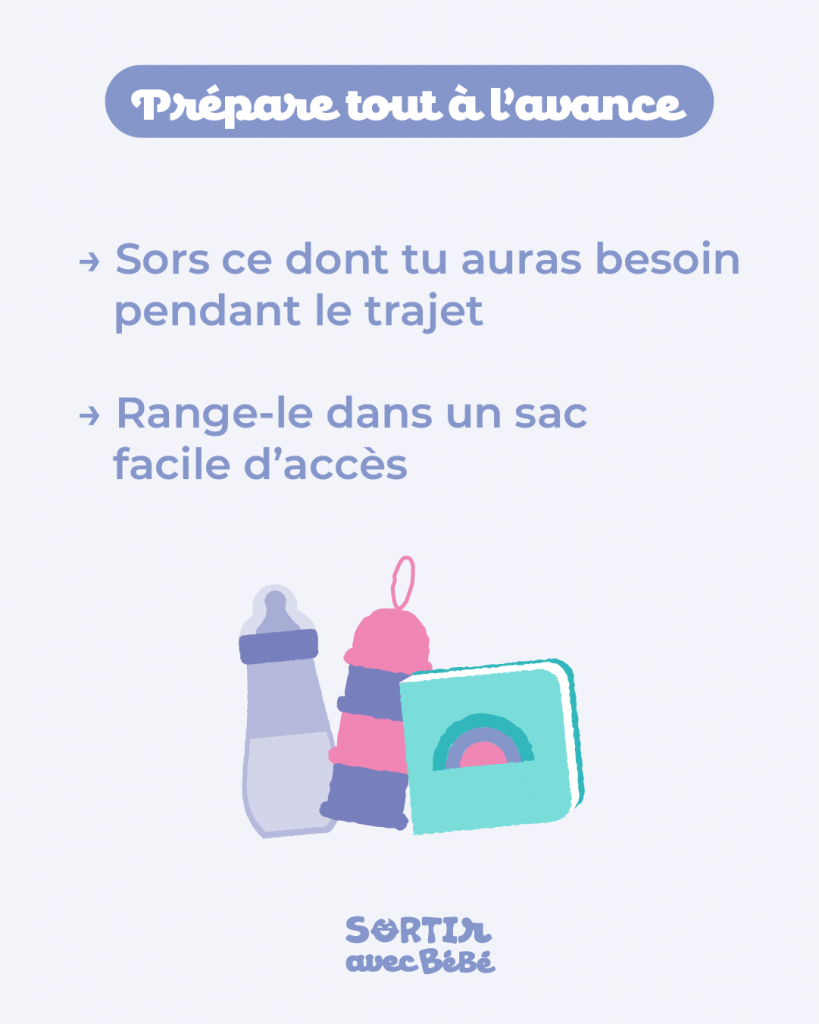 Prépare tout à l'avance pour ton bébé dans le train.